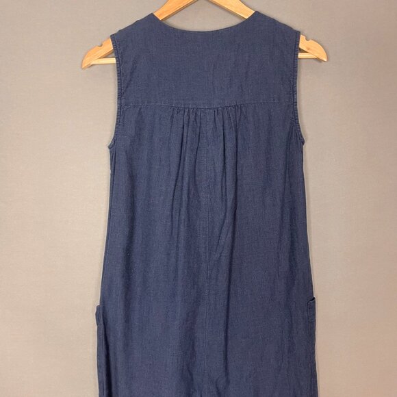 Steven Alan Jumpsuit Wide Leg Size P Sleeveless Button-Up Women Blue Denim Style - Picture 7 of 9